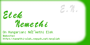 elek nemethi business card